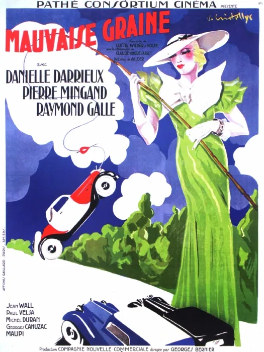Framed Print : MAUVAISE GRAINE, (aka BAD SEED, aka BAD BLOOD), French poster art, Danielle Darrieux, 1934 Framed Print : MAUVAISE GRAINE, (aka BAD SEED, aka BAD BLOOD), French poster art, Danielle Darrieux, 1934