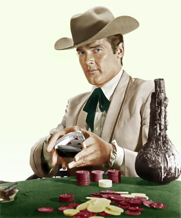 Framed Print : MAVERICK, Roger Moore, The Rivals, (Season 2, ep. 218, aired Jan. 25, 1959), 1957-62 Framed Print : MAVERICK, Roger Moore, The Rivals, (Season 2, ep. 218, aired Jan. 25, 1959), 1957-62