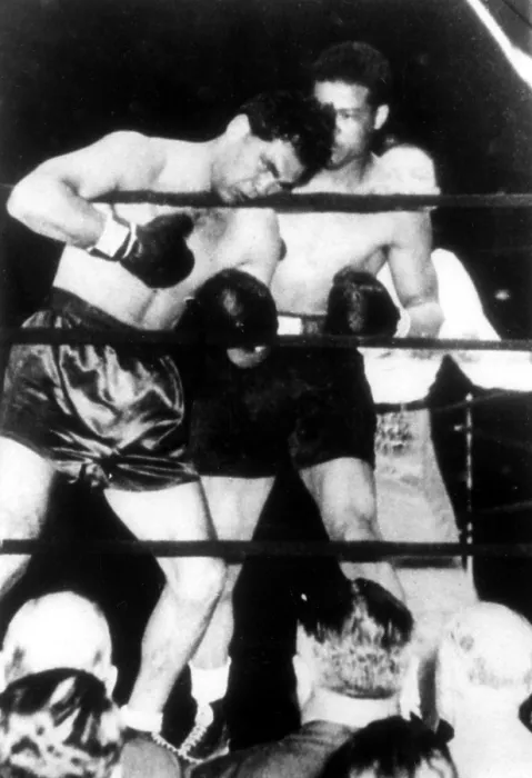 Framed Print : Max Schmeling and Joe Louis in their second fight, New York, NY, June 22, 1938.. Courtesy: CSU Archives  /  Everett Collection