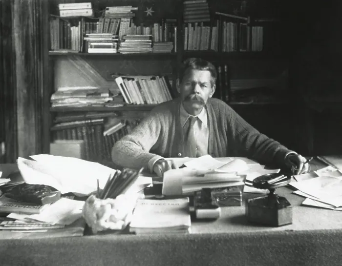 Framed Print : Maxim Gorky, Russian Social Realist author in native costume