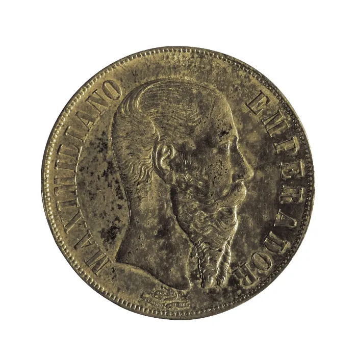 Framed Print : Maximilian (1832-1867). Archduke of Austria and emperor of Mexico (1864-1867). Coin. SPAIN. Barcelona. Numismatic Cabinet of Catalonia. AISA / Everett Collection**US SALES ONLY**