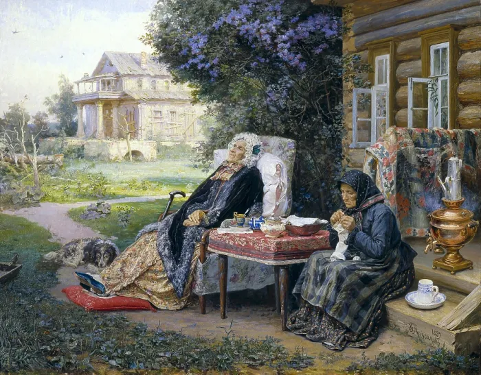 Framed Print : MAXIMOV, Vasili M. (1844-1911). Everything is in the past. 1889. Realism. Oil on canvas. RUSSIA. Moscow. Tretyakov Gallery. - Iberfoto / Everett Collection (526823)**US SALES ONLY**