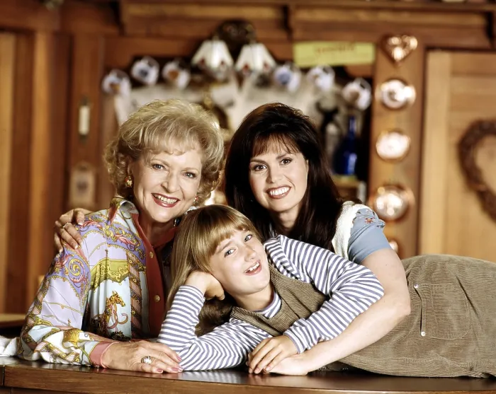 Framed Print : MAYBE THIS TIME, from left, Betty White, Ashley Johnson, Marie Osmond, 1995-96