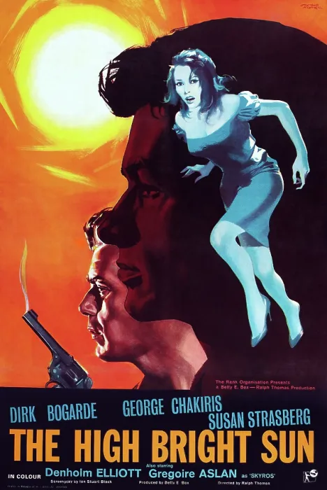 Framed Print : McGUIRE, GO HOME!, (aka THE HIGH BRIGHT SUN), British poster art, from left: Dirk Bogarde, George Chakiris, Susan Strasberg, 1964 Framed Print : McGUIRE, GO HOME!, (aka THE HIGH BRIGHT SUN), British poster art, from left: Dirk Bogarde, George Chakiris, Susan Strasberg, 1964