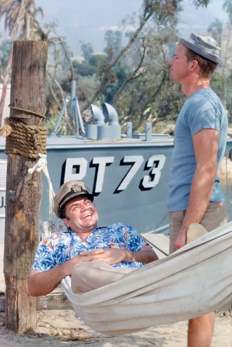Framed Print : MCHALE'S NAVY, from left: Ernest Borgnine, Gary Vinson, on set, (Season 1, 1962), 1962-1966