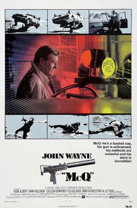 Framed Print : MCQ, US poster art, John Wayne, Al Lettieri, 1974