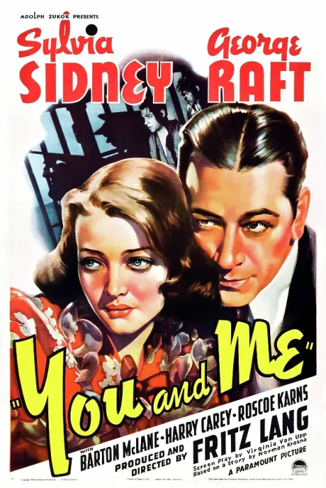 Framed Print : YOU AND ME, from left: Sylvia Sidney, George Raft on window card, 1938 Framed Print : YOU AND ME, from left: Sylvia Sidney, George Raft on window card, 1938