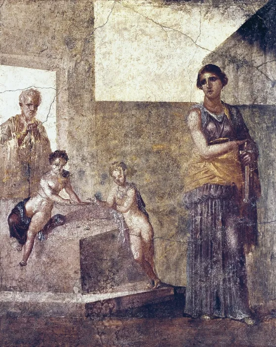 Framed Print : Medea thinking about killing her children. 1st c. Medea plans to kill her children. Fresco painting. Roman art. Early Empire. Fresco. ITALY. Naples Framed Print : Medea thinking about killing her children. 1st c. Medea plans to kill her children. Fresco painting. Roman art. Early Empire. Fresco. ITALY. Naples