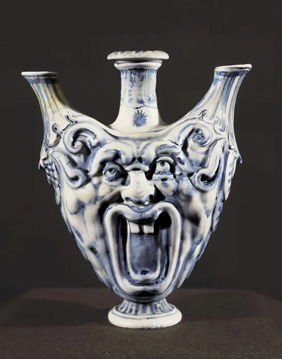 Framed Print : Medici porcelain. Three grotesque-style spouts. Renaissance art. Cinquecento. China  /  Porcelain. FRANCE. Svres. Sevres National Museum for Ceramics