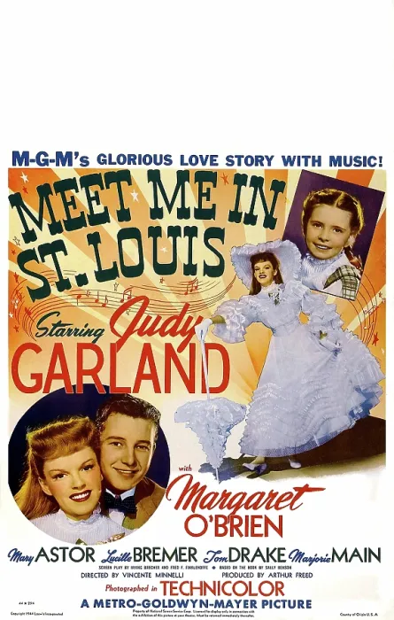 Framed Print : MEET ME IN ST. LOUIS, US poster art, bottom left: Judy Garland, Tom Drake; top: Judy Garland, Margaret O'Brien, 1944 Framed Print : MEET ME IN ST. LOUIS, US poster art, bottom left: Judy Garland, Tom Drake; top: Judy Garland, Margaret O'Brien, 1944