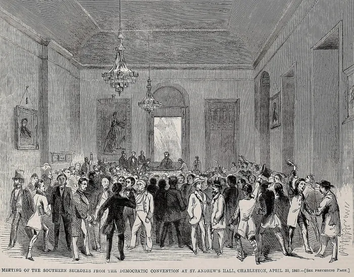 Framed Print : Meeting of southern secessionists after bolting from the 1860 Democratic convention. At St