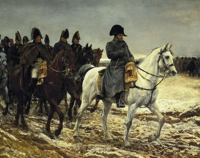 Framed Print : MEISSONIER, Ernest (1815-1891). Napoleon on Campaign in France, 1814. 1864. Central detail Framed Print : MEISSONIER, Ernest (1815-1891). Napoleon on Campaign in France, 1814. 1864. Central detail