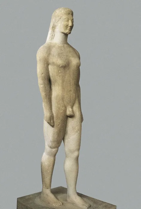 Framed Print : Melos Kouros. ca. 550 BC. Archaic Greek art. Sculpture on marble. GREECE. Athens. National Museum of Archaeology. AISA / Everett Collection**US SALES ONLY**