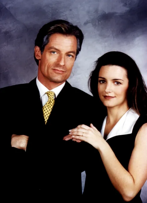 Framed Print : MELROSE PLACE, 1992-1999 Kristin Davis as Brook Armstrong Cambell, Perry King, TV, 1995-1996