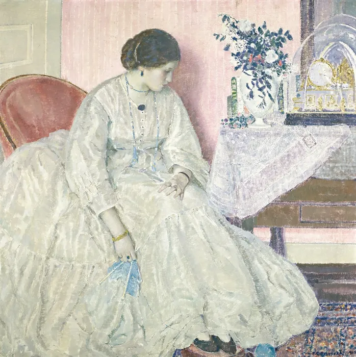 Framed Print : Memories, by Frederick Carl Frieseke, 1915, American impressionist painting, oil on canvas