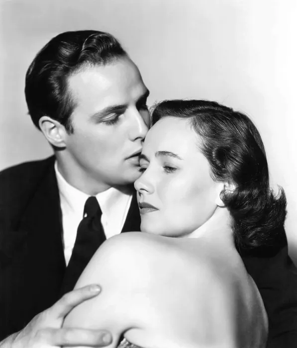 Framed Print : THE MEN, from left, Marlon Brando, Teresa Wright, 1950