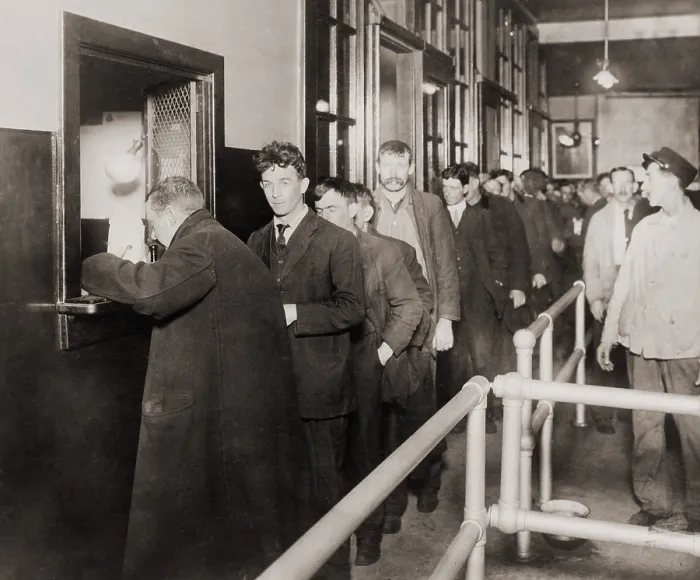 Framed Print : Men in line to register at the six-story New York City Municipal Lodging House at 25th Street between First Avenue and the East River. 1914 Framed Print : Men in line to register at the six-story New York City Municipal Lodging House at 25th Street between First Avenue and the East River. 1914
