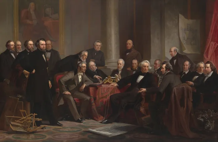 Framed Print : MEN OF PROGRESS, by Christian Schussele, 1862 Framed Print : MEN OF PROGRESS, by Christian Schussele, 1862