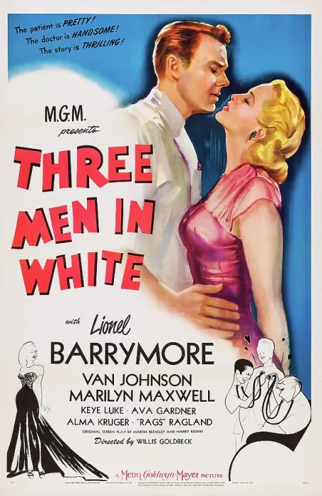 Framed Print : THREE MEN IN WHITE, (aka 3 MEN IN WHITE), US poster art, from left: Van Johnson, Marilyn Maxwell, 1944 Framed Print : THREE MEN IN WHITE, (aka 3 MEN IN WHITE), US poster art, from left: Van Johnson, Marilyn Maxwell, 1944