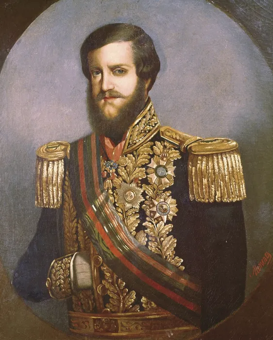 Framed Print : MENEZES, Luis de Miranda Pereira, Viscount of (1820-1878). Pedro II, Emperor of Brazil. Oil on canvas. BRAZIL. Rio de Janeiro. National Historical Museum Framed Print : MENEZES, Luis de Miranda Pereira, Viscount of (1820-1878). Pedro II, Emperor of Brazil. Oil on canvas. BRAZIL. Rio de Janeiro. National Historical Museum