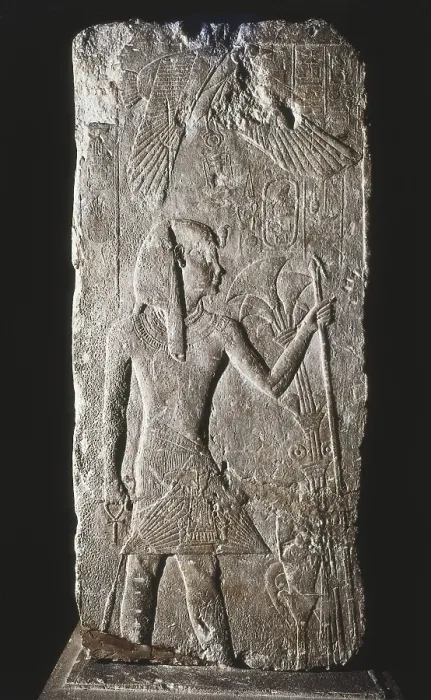 Framed Print : Menkauhor Relief. ca. 2388 BC. 5th dynasty. Egyptian art. Old Kingdom. Relief. FRANCE. Paris. Louvre Museum. Proc: EGYPT. Giza. Menkaure's Pyramid