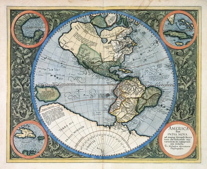 Framed Print : MERCATOR, Gerhard Kremer, called Gerardus (1512-1594). Atlas sive cosmographicae meditationes de fabrica mundi et fabricati figura. 1595