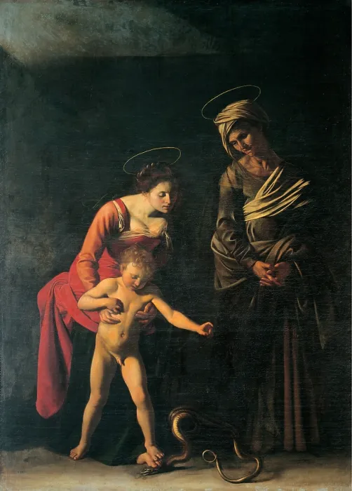 Framed Print : Merisi Michelangelo known as Caravaggio, Madonna Palafrenieri, 1605, 17th Century, oil on canvas, Italy, Lazio, Rome