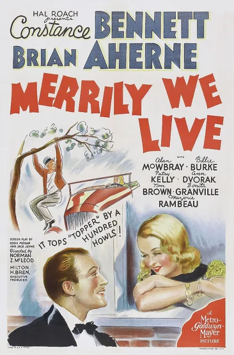 Framed Print : MERRILY WE LIVE, US poster art, from left: Brian Ahern, Constance Bennett, 1938