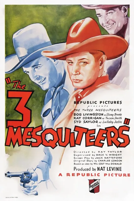 Framed Print : THE THREE MESQUITEERS, US poster art, Bob Livingston, Ray Corrigan, Syd Saylor, 1936