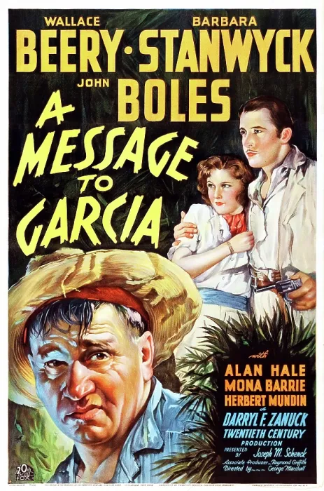 Framed Print : A MESSAGE TO GARCIA, US poster art, from left: Wallace Beery, Barbara Stanwyck, John Boles, 1936. TM & copyright 20th Century Fox Film Corp