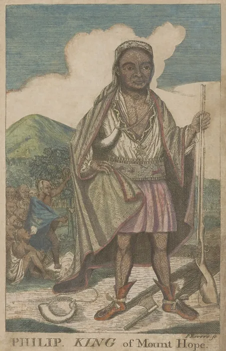 Framed Print : Metacom, son of the sachem Massasoit, was also known by his English name, King Philip, after he became sachem to the Wampanoag Indians in 1662