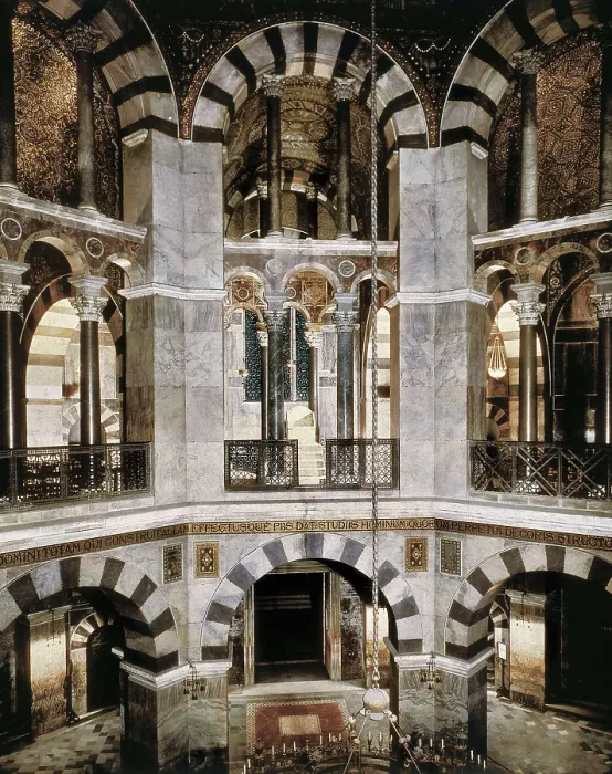 Framed Print : METZ, Eudes de(8th c.). Palatine Chapel of Charlemagne. GERMANY. Aachen. Palatine Chapel of Charlemagne. Carolingian art. Architecture. AISA / Everett Collection**US SALES ONLY**
