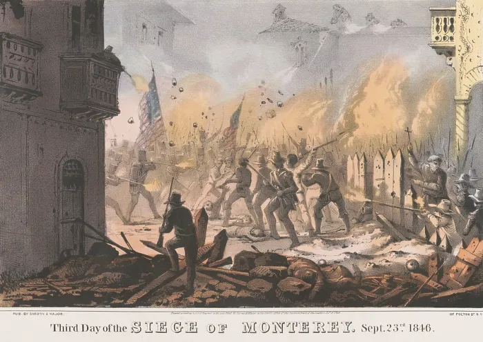 Framed Print : Mexican American War. Battle of Monterey, Sept. 21-23, 1846. The battle continued in the city on the third day of the siege, Sept. 23, 1846 (BSLOC_2019_8_17) Framed Print : Mexican American War. Battle of Monterey, Sept. 21-23, 1846. The battle continued in the city on the third day of the siege, Sept. 23, 1846 (BSLOC_2019_8_17)
