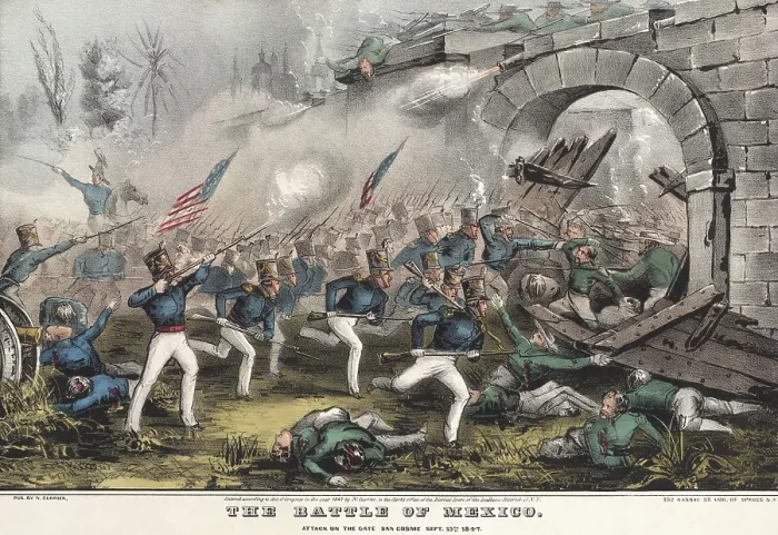 Framed Print : Mexican American War, Capture of the Cosme Gate