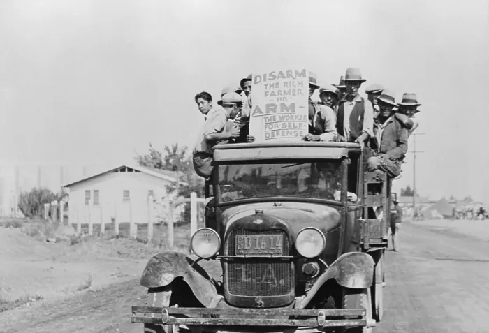 Framed Print : Mexican-American workers on strike in California in 1933