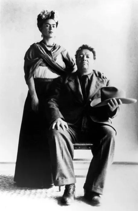 Framed Print : Mexican artists Frida Kahlo with her husband Diego Rivera. Undated.. Courtesy: CSU Archives  /  Everett Collection