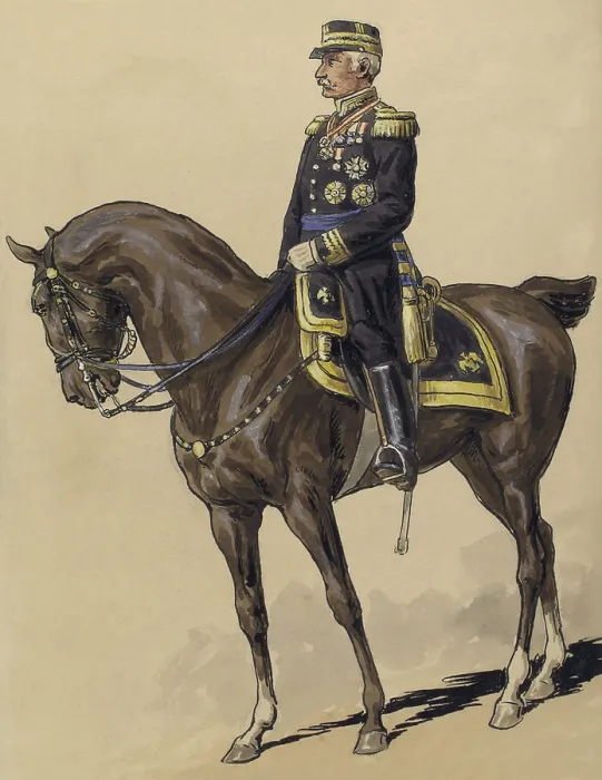 Framed Print : Mexican President Porfirio Diaz on horseback in 1890 painting by Italo Cenni