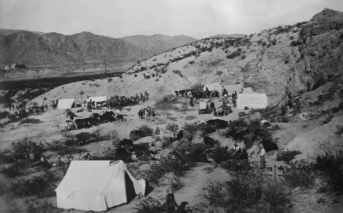 Framed Print : Mexican Revolutionary army camp outside Juarez in May 1911. The anti-Diaz rebels took the border city in a battle from April 7- May 10, 1911. (BSLOC_2016_13_23.jpg )