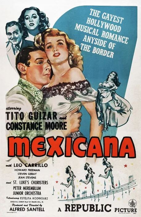 Framed Print : MEXICANA, US poster, top from left: Leo Carrillo, Estelita Rodriguez, center from left: Tito Guizar, Constance Moore, Estelita Rodriguez, 1945