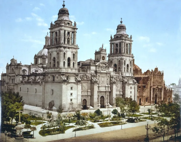 Framed Print : Mexico, the Cathedral, Mexico City, photochrom by William Henry Jackson, circa 1899 Framed Print : Mexico, the Cathedral, Mexico City, photochrom by William Henry Jackson, circa 1899