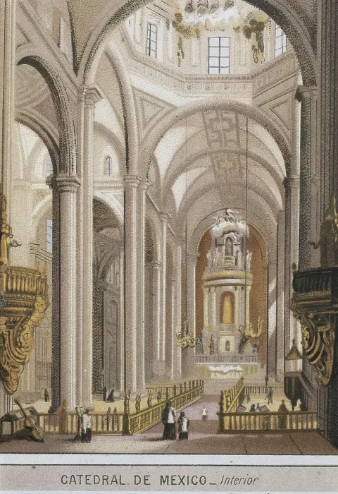 Framed Print : Mexico City. Cathedral (1880). Litography. AISA / Everett Collection**US SALES ONLY**