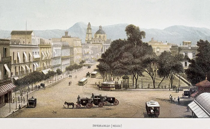 Framed Print : Mexico City. El Empedradillo (1885). Litography. AISA / Everett Collection**US SALES ONLY** Framed Print : Mexico City. El Empedradillo (1885). Litography. AISA / Everett Collection**US SALES ONLY**