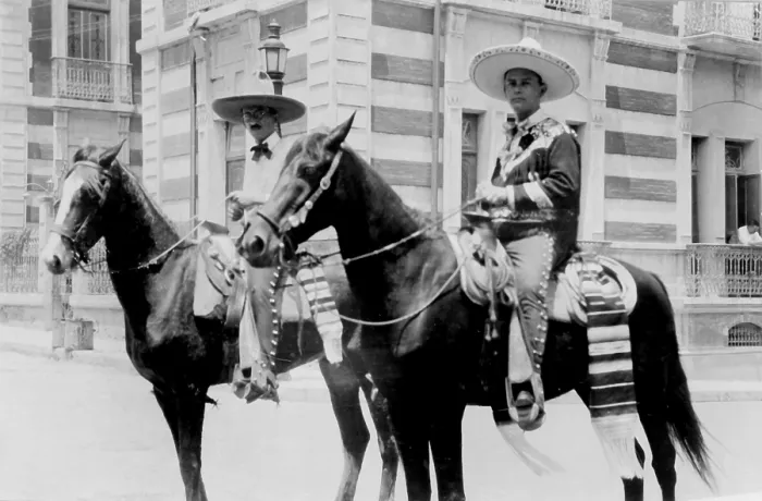 Framed Print : Mexico, men wearing charro costumes in Tampico, circa early 1900s