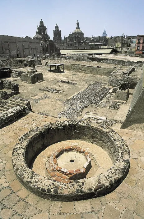 Framed Print : MEXICO. Mexico City. TenochtitlAn. Remains of an Aztec temple (14th-15th c.). Aztec art. Architecture. - Iberfoto / Everett Collection (156502)**US SALES ONLY**