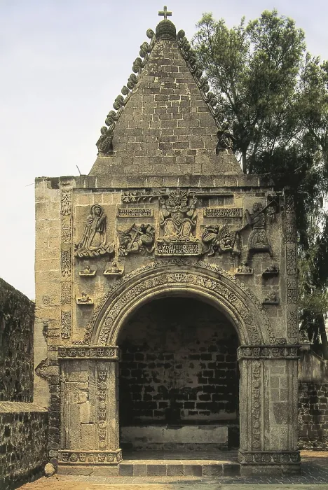 Framed Print : MEXICO. PUEBLA. Calpan. Franciscan convent of San Andrs (1548). Posa of San Miguel, one of the four open chapels located at every corner of the courtyard. Renaissance art Framed Print : MEXICO. PUEBLA. Calpan. Franciscan convent of San Andrs (1548). Posa of San Miguel, one of the four open chapels located at every corner of the courtyard. Renaissance art