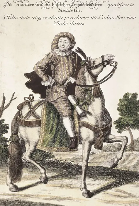 Framed Print : Mezzetino, character of the Commedia dell'Arte. Xylography. FRANCE. Paris. Muse Carnavalet (Carnavalet Museum). AISA / Everett Collection**US SALES ONLY**