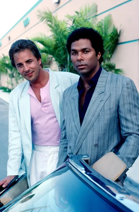 Framed Print : MIAMI VICE, from left: Don Johnson, Philip Michael Thomas, (Season 1, 1985), 1984-1989 Framed Print : MIAMI VICE, from left: Don Johnson, Philip Michael Thomas, (Season 1, 1985), 1984-1989