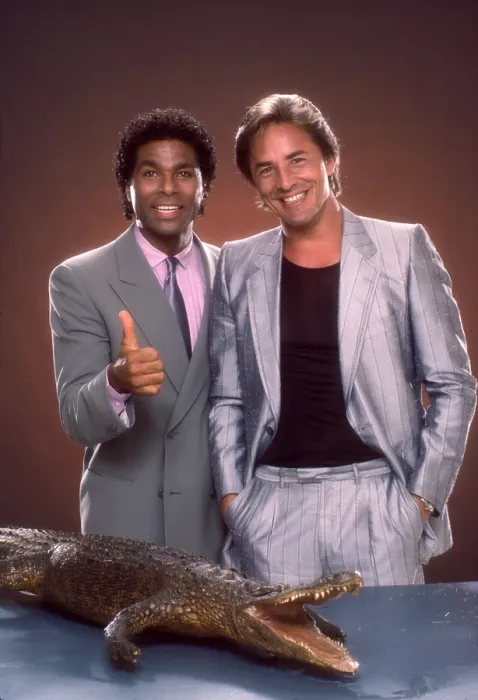 Framed Print : MIAMI VICE, from left: Philip Michael Thomas, Don Johnson (1984), 1984-1989