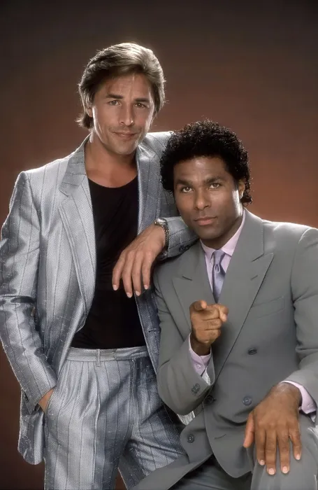 Framed Print : MIAMI VICE, from left: Philip Michael Thomas, Don Johnson (1984), 1984-1989 Framed Print : MIAMI VICE, from left: Philip Michael Thomas, Don Johnson (1984), 1984-1989