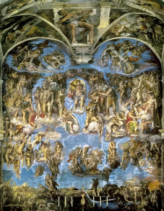 Framed Print : Michelangelo (1475-1564). Sistine Chapel. The Last Judgement. 1537-1541. VATICAN CITY. Vatican Palaces. Renaissance art. Cinquecento. Fresco Framed Print : Michelangelo (1475-1564). Sistine Chapel. The Last Judgement. 1537-1541. VATICAN CITY. Vatican Palaces. Renaissance art. Cinquecento. Fresco